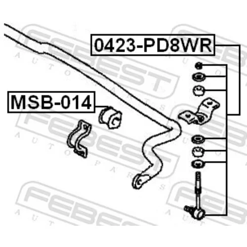 Uloženie priečneho stabilizátora FEBEST MSB-014 - obr. 1