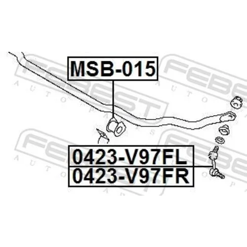 Uloženie priečneho stabilizátora FEBEST MSB-015 - obr. 1