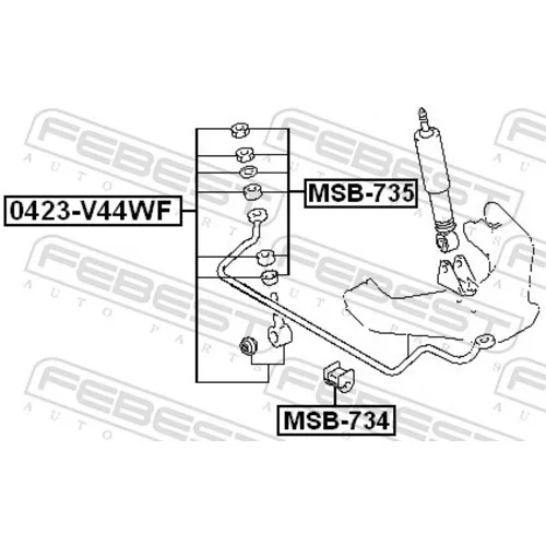 Montážna sada, Tiahlo/Vzpera stabilizátora FEBEST MSB-735 - obr. 1