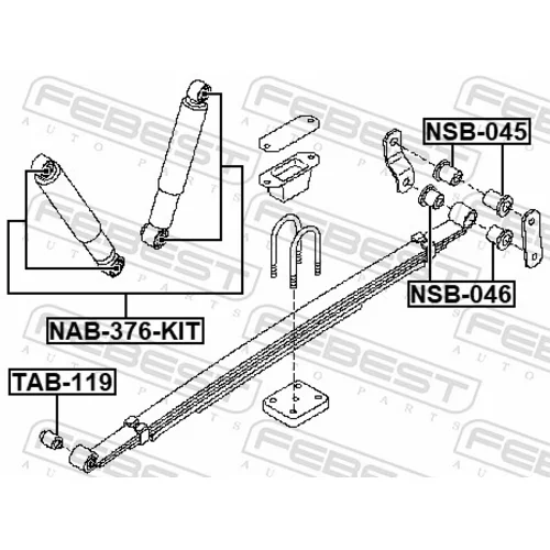 Montážna sada, Tlmič pérovania FEBEST NAB-376-KIT - obr. 1