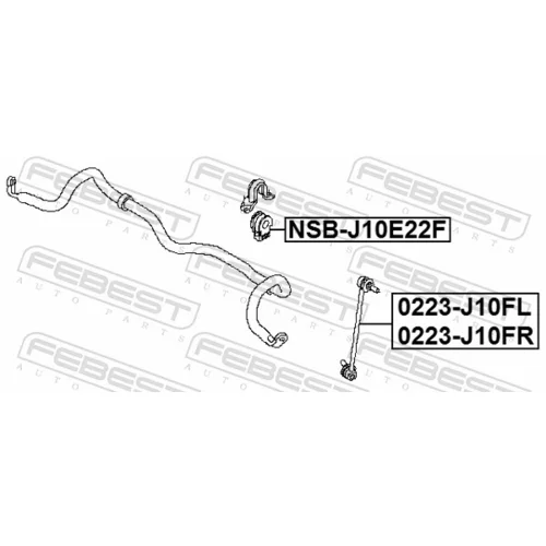 Uloženie priečneho stabilizátora FEBEST NSB-J10E22F - obr. 1