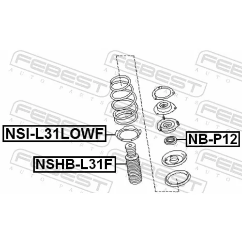 Tanier pružiny FEBEST NSI-J31LOWF - obr. 1