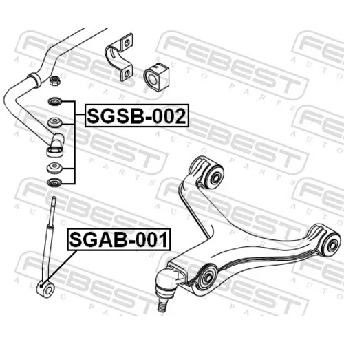 Uloženie vzpery nápravy SGSB-002 /FEBEST/ - obr. 1