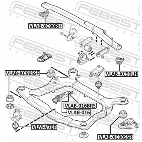 Uloženie motora FEBEST VLM-V70F - obr. 1