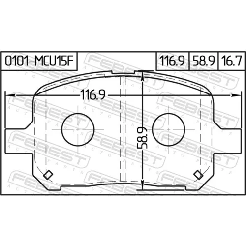 Sada brzdových platničiek kotúčovej brzdy FEBEST 0101-MCU15F - obr. 1