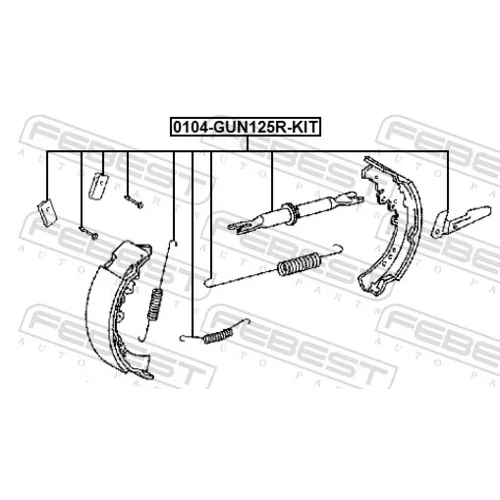 Sada príslušenstva čeľustí parkovacej brzdy FEBEST 0104-GUN125R-KIT - obr. 1