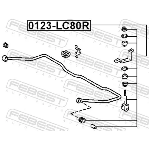 Tyč/Vzpera stabilizátora FEBEST 0123-LC80R - obr. 1