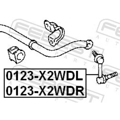 Tyč/Vzpera stabilizátora FEBEST 0123-X2WDL - obr. 1