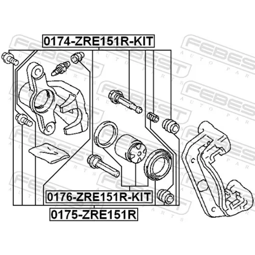 Opravná sada brzdového strmeňa FEBEST 0176-ZRE151R-KIT - obr. 1