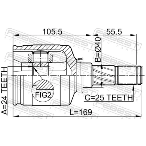 Sada kĺbov hnacieho hriadeľa 0211-P12QR20LH /FEBEST/ - obr. 1