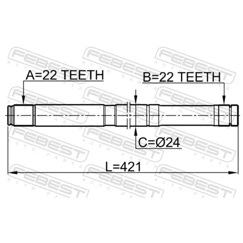 Hnací hriadeľ FEBEST 0212-B10MTLH - obr. 1