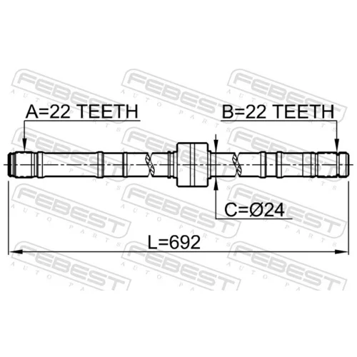 Hnací hriadeľ FEBEST 0212-P10RH - obr. 1