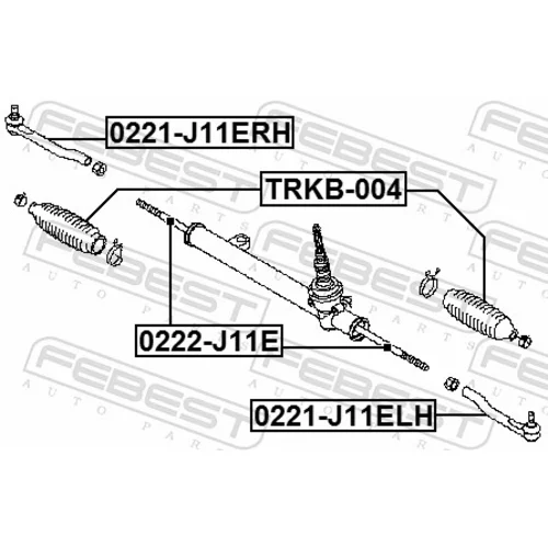 Hlava/čap spojovacej tyče riadenia FEBEST 0221-J11ERH - obr. 1