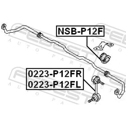 Tyč/Vzpera stabilizátora FEBEST 0223-P12FR - obr. 1