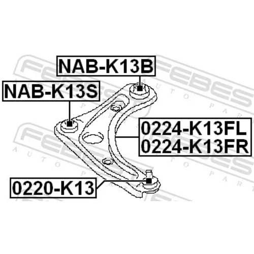 Rameno zavesenia kolies FEBEST 0224-K13FL - obr. 1