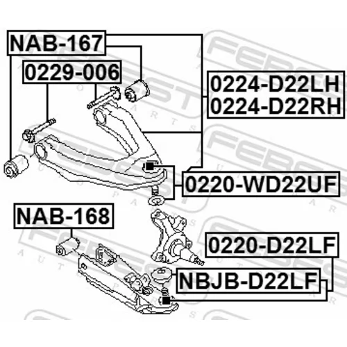 Skrutka pre nastavenie odklonu kolesa FEBEST 0229-006 - obr. 1