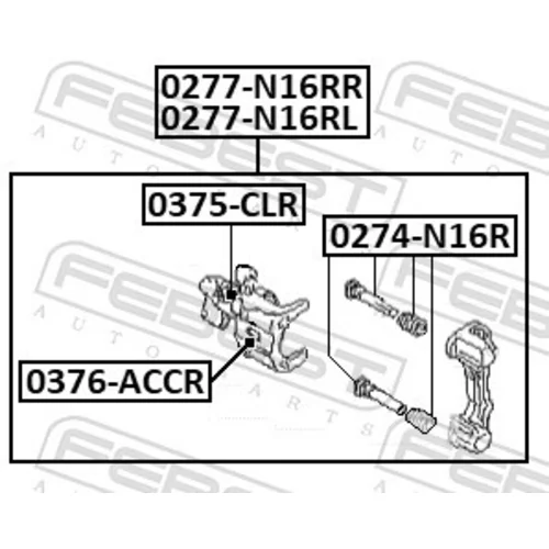 Brzdový strmeň FEBEST 0277-N16RL - obr. 1