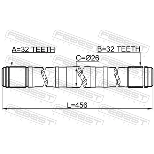 Hnací hriadeľ FEBEST 0312-RD1LH - obr. 1