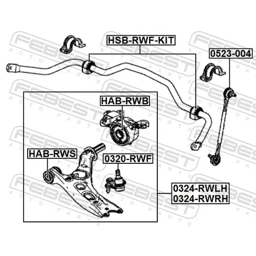 Rameno zavesenia kolies FEBEST 0324-RWLH - obr. 1