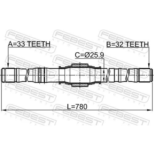 Hnací hriadeľ FEBEST 0412-DJRH - obr. 1