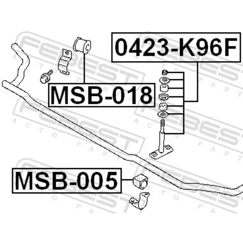 Tyč/Vzpera stabilizátora FEBEST 0423-K96F - obr. 1