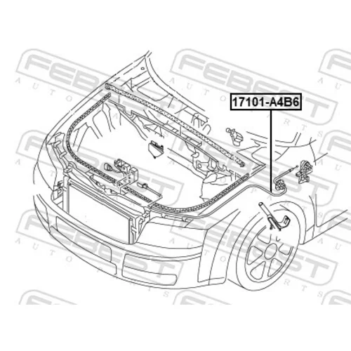Lanko pre otváranie kapoty motora FEBEST 17101-A4B6 - obr. 1