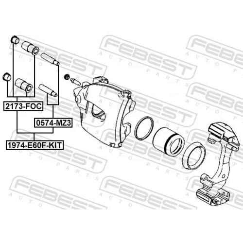 Vodiaci čap brzdového strmeňa FEBEST 1974-E60F-KIT - obr. 1