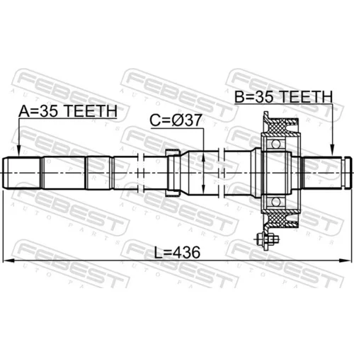 Hnací hriadeľ FEBEST 2112-ESC - obr. 1
