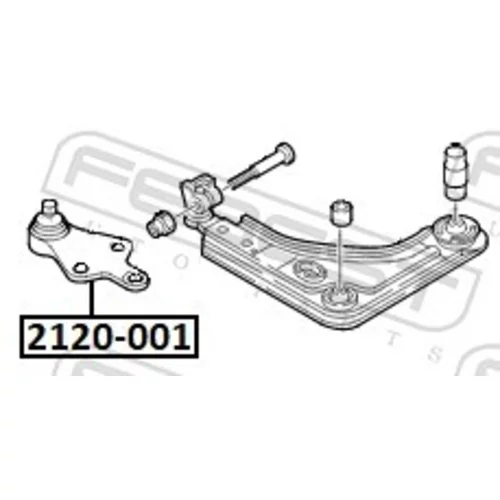 Zvislý/nosný čap FEBEST 2120-001 - obr. 1