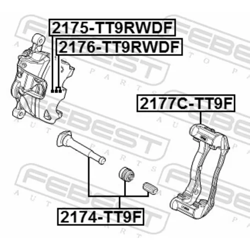 Vodiaci čap brzdového strmeňa FEBEST 2174-TT9F - obr. 1