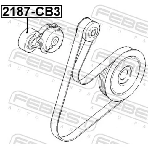 Napínacia kladka rebrovaného klinového remeňa FEBEST 2187-CB3 - obr. 1