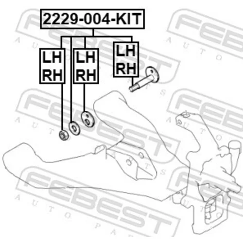 Skrutka pre nastavenie odklonu kolesa FEBEST 2229-004-KIT - obr. 1