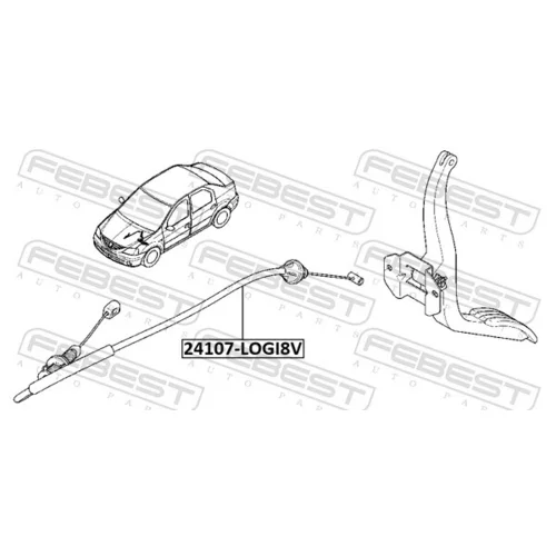 Plynové lanko FEBEST 24107-LOGI8V - obr. 1