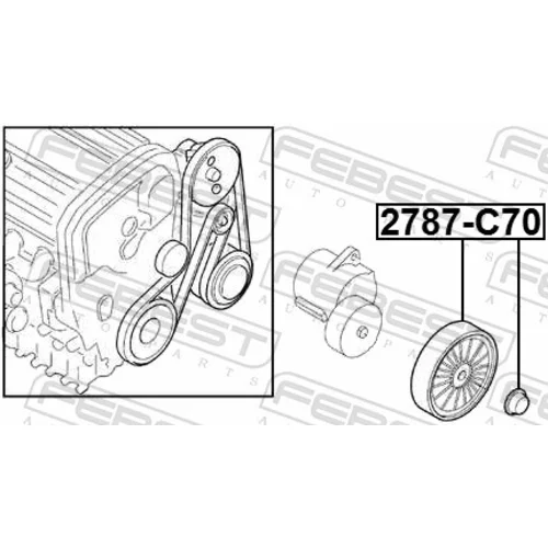 Napínacia kladka rebrovaného klinového remeňa FEBEST 2787-C70 - obr. 1