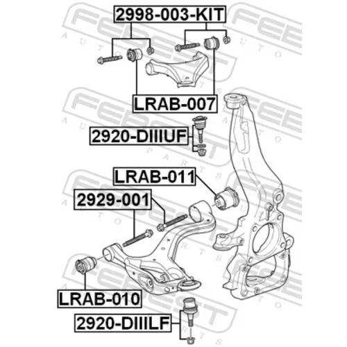 Skrutka pre nastavenie odklonu kolesa FEBEST 2998-003-KIT - obr. 1