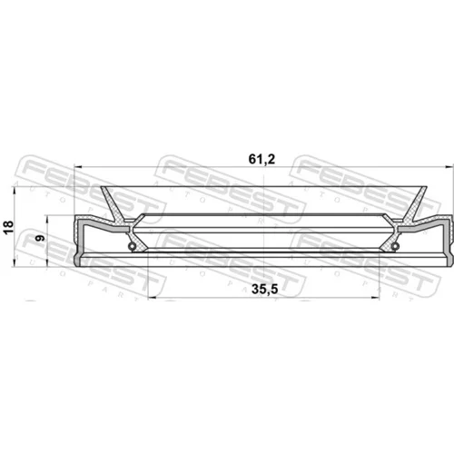 Tesniaci krúžok hriadeľa diferenciálu FEBEST 95HEY-37610918X - obr. 1