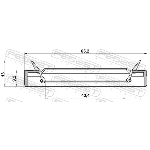Tesniaci krúžok hriadeľa diferenciálu FEBEST 95MEY-45650913R - obr. 1