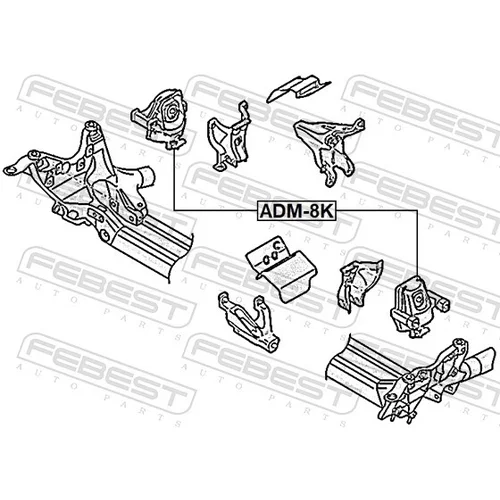 Uloženie motora FEBEST ADM-8K - obr. 1