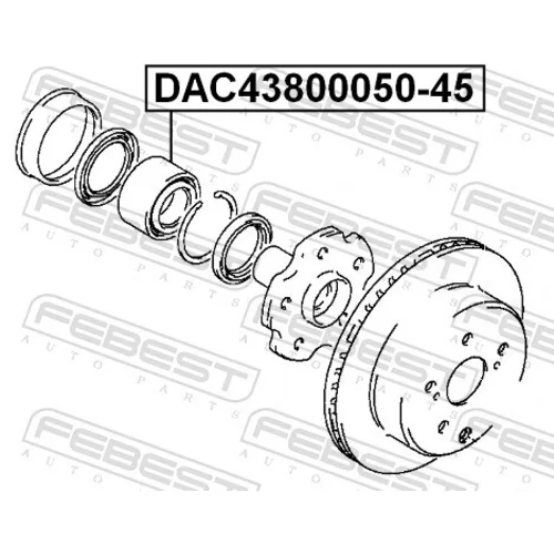 Ložisko kolesa FEBEST DAC43800050-45 - obr. 1