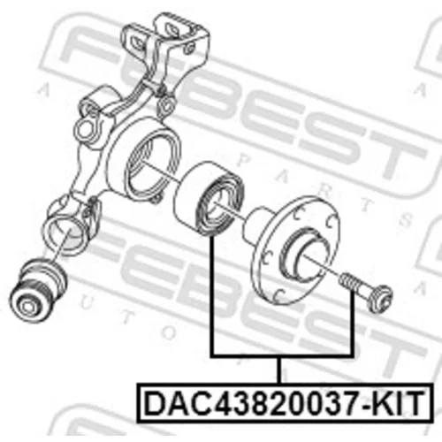 Ložisko kolesa - opravná sada FEBEST DAC43820037-KIT - obr. 1