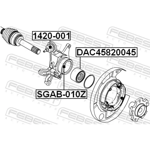 Ložisko kolesa FEBEST DAC45820045 - obr. 1