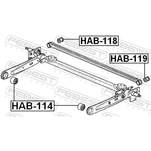 Uloženie tela nápravy FEBEST HAB-114 - obr. 1