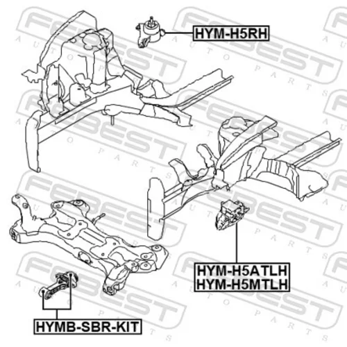 Uloženie motora FEBEST HYM-H5RH - obr. 1