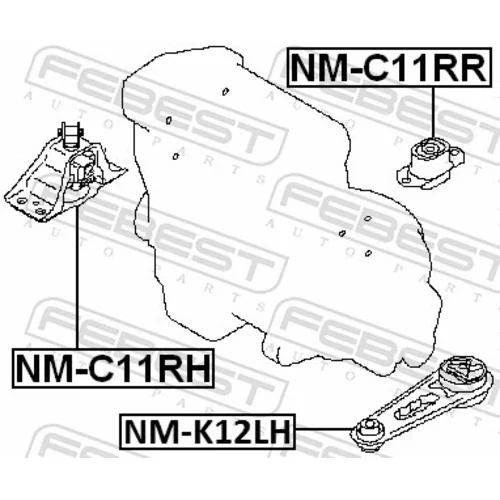 Uloženie motora NM-C11RR /FEBEST/ - obr. 1