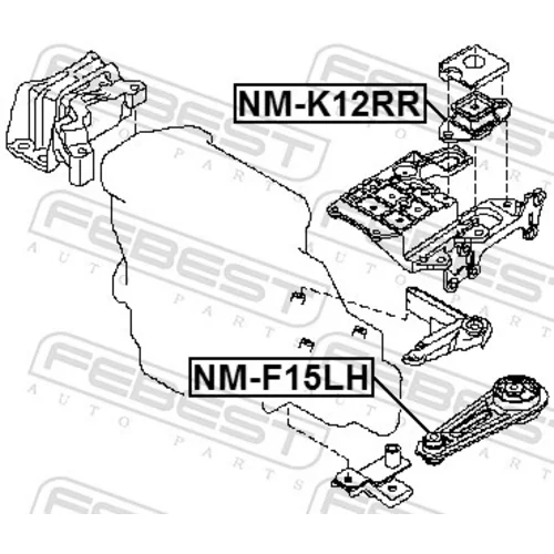 Uloženie motora NM-F15LH /FEBEST/ - obr. 1