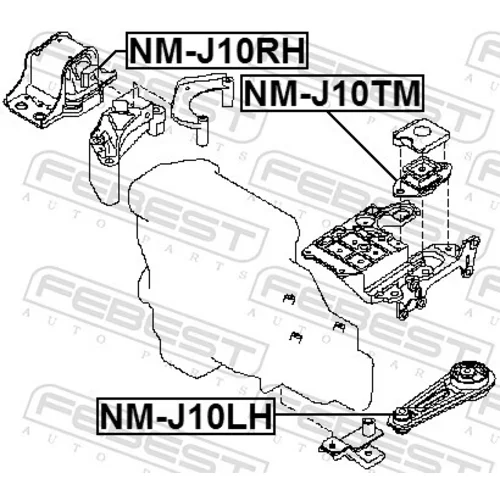 Uloženie motora FEBEST NM-J10RH - obr. 1