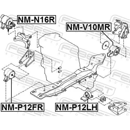 Uloženie motora FEBEST NM-P12LH - obr. 1