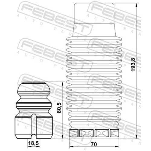 Ochranná sada tlmiča proti prachu PGSHB-206F-KIT /FEBEST/ - obr. 1