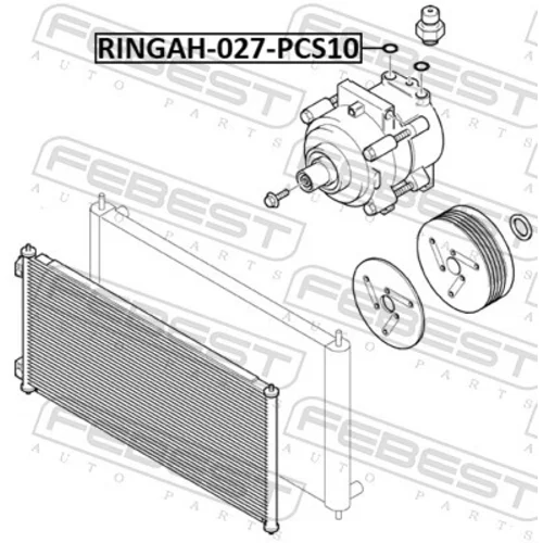 Tesniaci krúžok, vedenie chladiacej kvapaliny FEBEST RINGAH-027-PCS10 - obr. 1