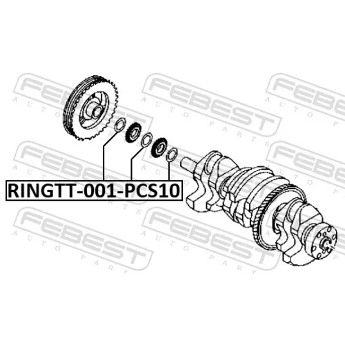 Obehový krúžok kľukového hriadeľa FEBEST RINGTT-001-PCS10 - obr. 1